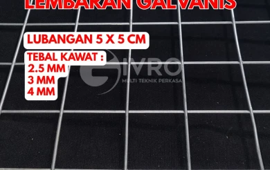 Kawat Ram Mesh Lembaran Lubangan 5x5cm Tebal Kawat 25mm  3mm dan 4mm